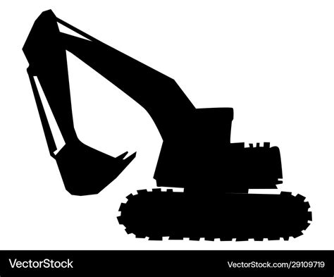 silhouette of an excavator